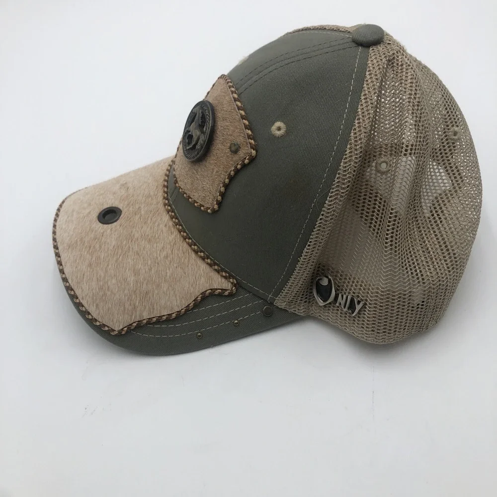 Somher Only Baseball Hat Womens Snap Back Cowhide Brim Used Green Brown Preowned